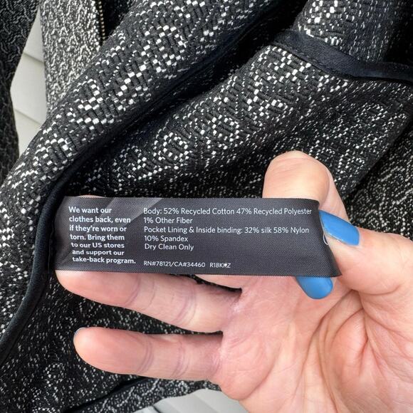 Eileen Fisher size M Recycled Cotton Blend Jacquard Flight Blazer Jacket - Picture 8 of 12